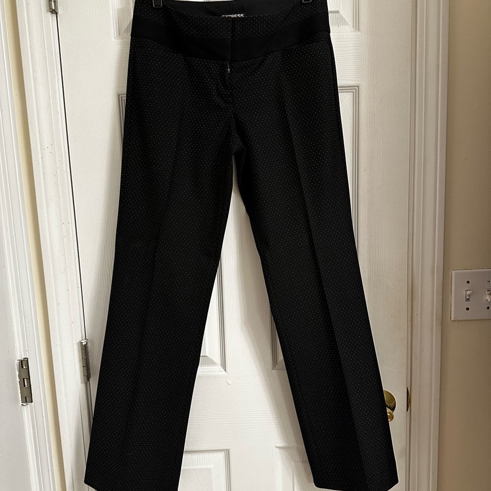 Express Editor Black w White Polka Dots Women's Trousers Size 2R